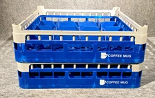2 Vollrath Plastic 16 Comp Dishwasher Glass Rack 3.5" (H)  Coffee Mug