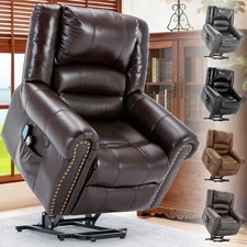 Power Lift Electric Recliner Chair Overstuffed Wide Recliner with Massage & Heat
