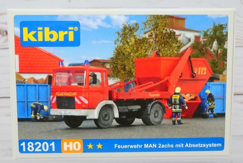 Kibri 18201, kit de contenedor de liquidación de 2 ejes MAN del Departamento de Bomberos, 1/87 HO sellado | Zustand: New