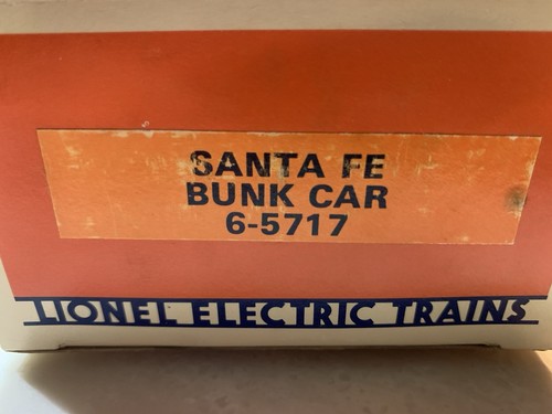 LIONEL SANTA FE BUNK WORK CAR LIGHTED 6-5717! O GAUGE FOR CRANE TRAIN MOW - Picture 5 of 5