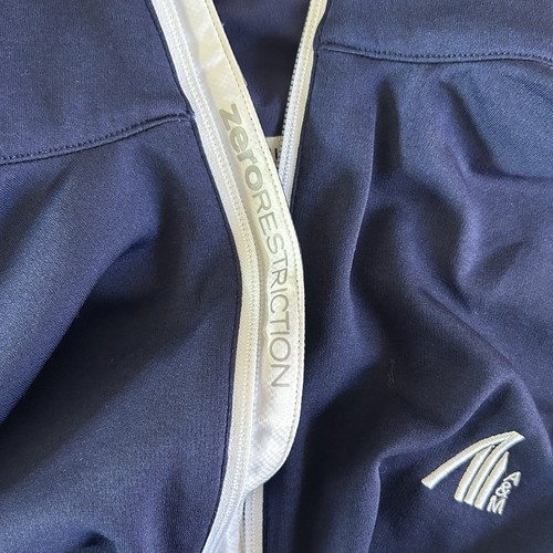 Pullover Zero Restriction uomo grande blu golf quarto zip 1/4 Oyster Harbor LOGO - Foto 9 di 9