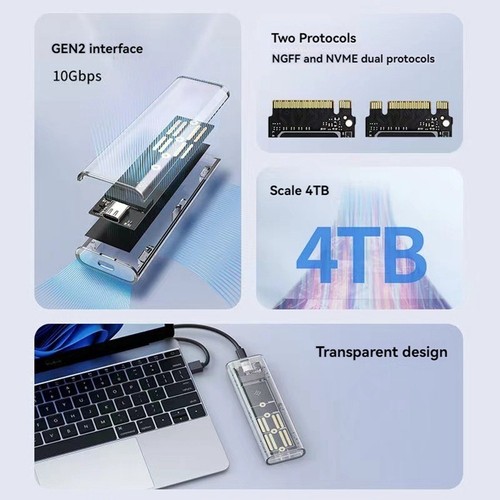 Boîtier SSD M2 Boîtier SSD Protocole M.2 NVMe + NGFF Boîtier de Disque Dur6728 - Zdjęcie 2 z 6