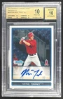 Mike Trout 2009 Bowman Chrome Draft Picks Prospects BDPP89 1st RC Auto BGS 10/10