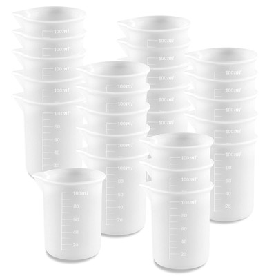 24 PCS 100 ml Silicone Measuring Cups for Resin Non-Stick Mixing Cups Glue To...
