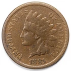 1881 Indian Head Penny Cent Very Fine (VF)