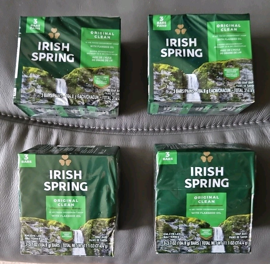 4 packs of 3 Bars Irish Spring Deodorant Soap: Original Clean, 3.7 Oz ...