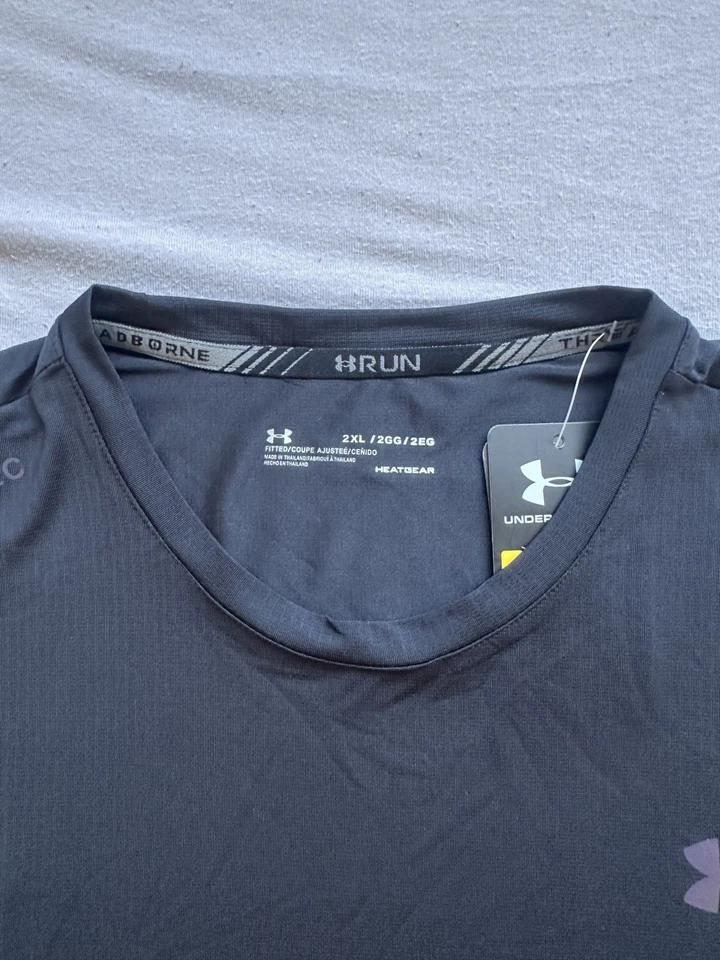 Under Armour HeatGear Herren T-Shirt 2XL Schwarz Kurzarm Rundhals Logo - Bild 3 von 4