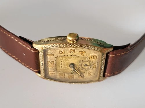 Vintage Rolex Genex Watch Mans 15 Ruby GF Case ART DECO Working Well 1930 Hinged