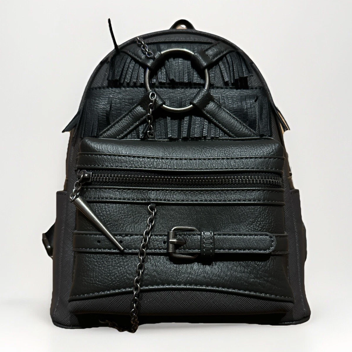 Vittoria Napoli Leather Mini Backpack Black Fringe Tassel Adjustable Bag Vintage Vittoria Bags & Handbags for Women | eBay main image 4