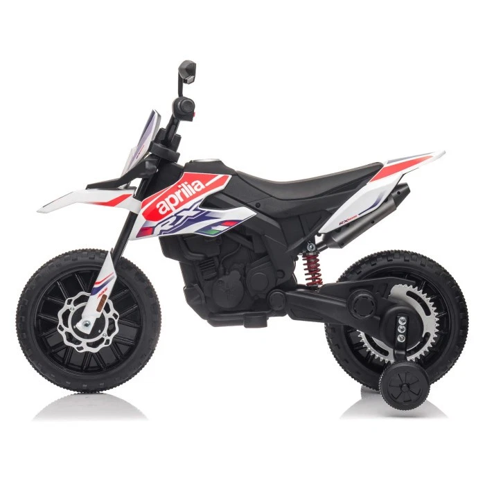 Moto Elettrica Per Bambini  Aprilia Rx-125 Motocross 12v Bianca - Immagine 2 di 4