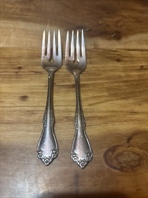 Oneida Stainless Wm A Rogers Deluxe Ltd Forks Set of 2