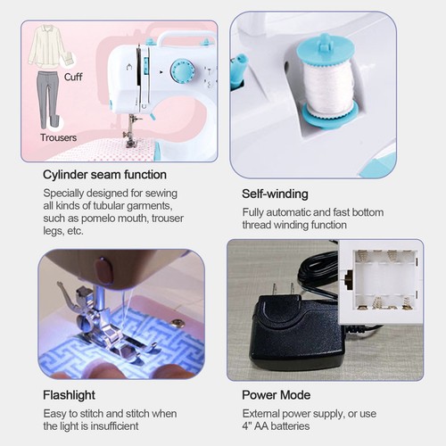 Mini macchina da cucire elettrica kit 12 punti principianti con pedale 42pz fornitura US - Foto 14 di 19