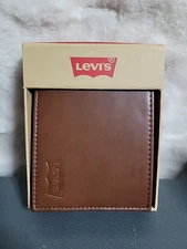 Levi's Mens Bifold Leather Wallet Brown 31LP220113 New Free Shipping 