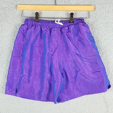 90s Purple Iridescent Purple Size S Ocean East Surf Style Swim Trunks Shorts VTG