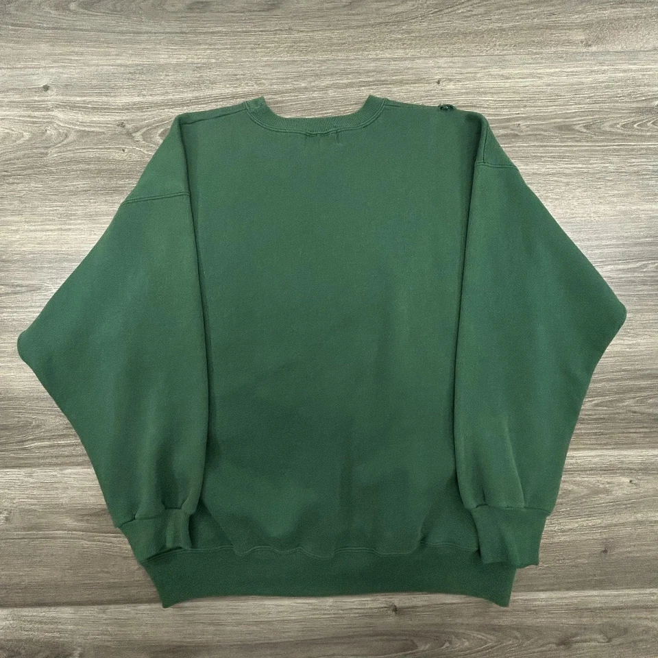 Vintage GUESS Jeans Sweatshirt Mens XL Green Embroidered Crewneck 90s USA - Image 3 of 4