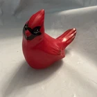 Fenton Hand-Painted Art Glass Red Cardinal Figurine Matte Finish Signed Box20-56