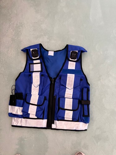 Sicherheitsweste Warnweste Herren Security Weste Blau Pielini Reflexmaterial