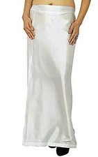 Silk Saree Women Petticoat Underskirt Skirt Inskirt Indian Sari Innerwear White