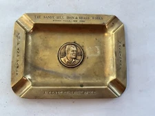 1958 Vintage Brass Sandy Hill Iron & Brass Works New York Advertising Ashtray