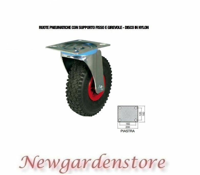 Ruota pneumatico 40196 supporto fisso GARDEN 3.00x4" 2.10x4 20x75 100kg