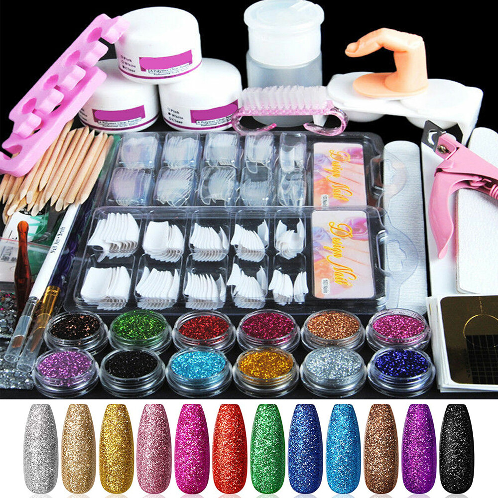 ネイルせっと Pro Acrylic Nail Kit Acrylic Powder Glitter Nail Art Manicure Tool