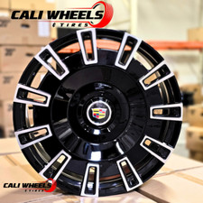 26 Inch Black Machined 6x139 Chevy Gmc Escalade Wheels Tires Package 26 Inch Black Machined 6x139 Chevy Gmc Escalade Wheels Tires Package