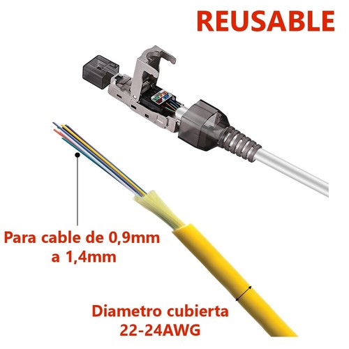 Conector RJ45 Cat 7 macho. No necesita crimpadora. Tarifa plana envío - Imagen 3 de 3