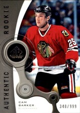 2005-06 SP Game Used #166 Cam Barker RC SERIAL #340/999 CHICAGO BLACKHAWKS
