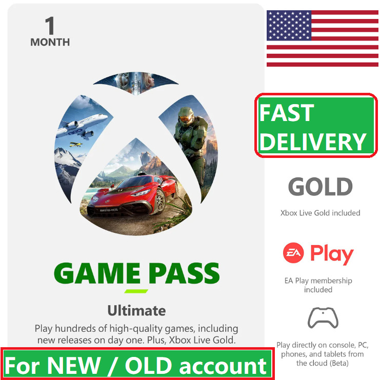 Xbox Game Pass Ultimate (Game Pass+Live Gold+EA) 1 Month USA