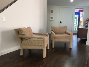 pair of mid century vintage milo baughman style parsons chairs ebay