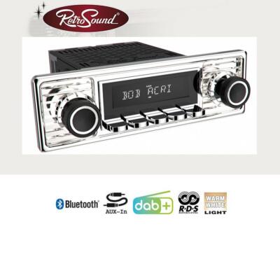 RETROSOUND RSD-CHROME-1DAB-1 Bluetooth 1-DIN DAB Car Stereo Vintage US Cars