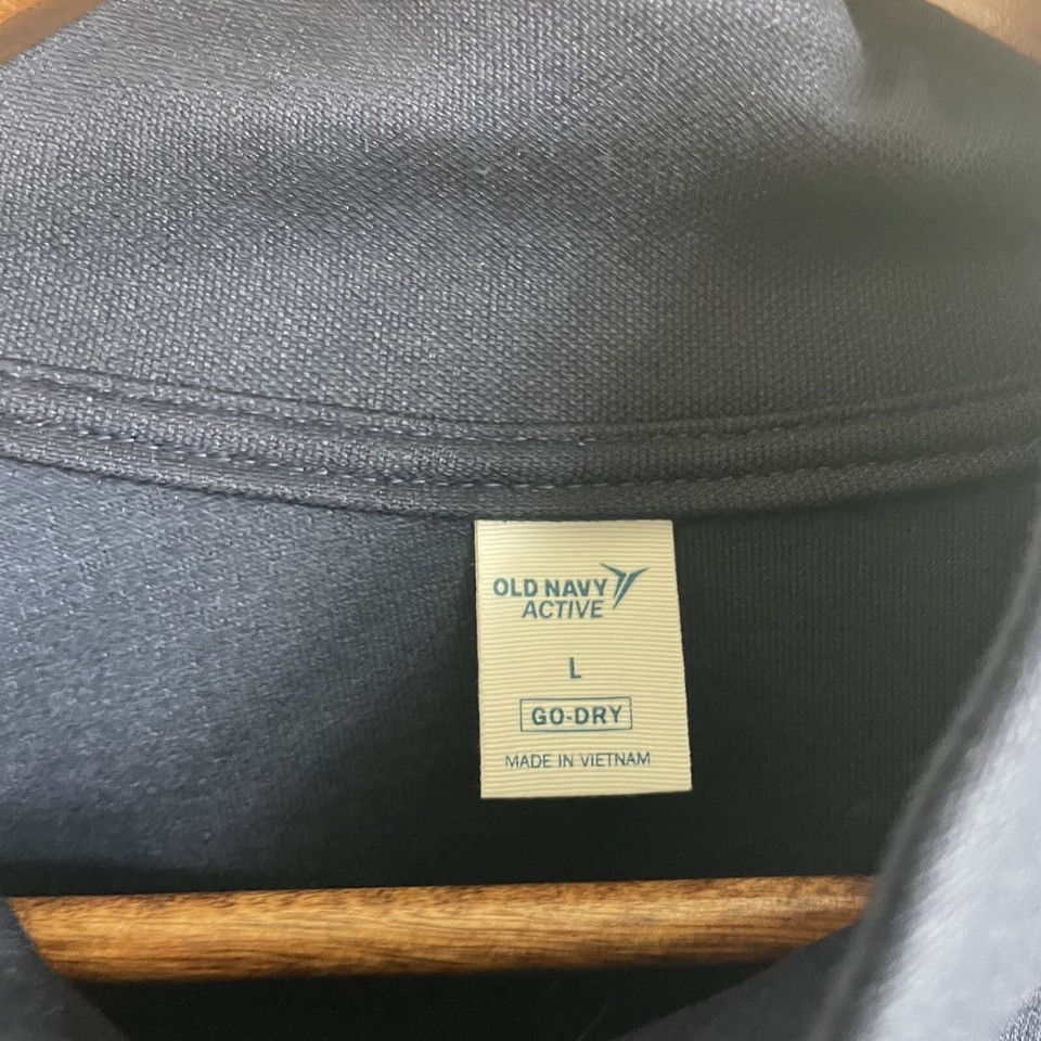 Old Navy Active Women's Large Blue Striped Sleeve Zip Up Sweater