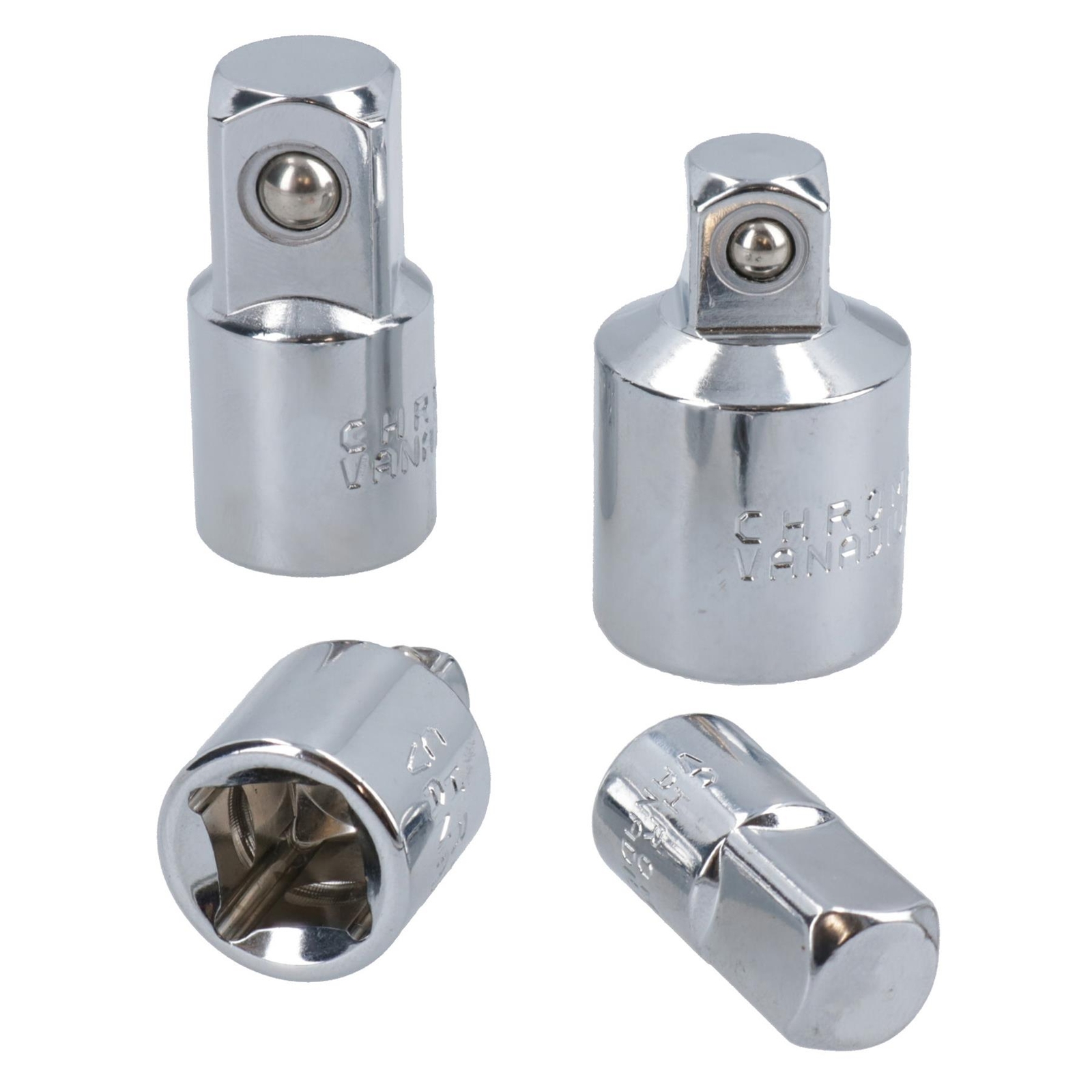 4pc Socket Adaptor Adapter Reducer Step Up Down 1/4"" - 1/2"" Drive Ratchets