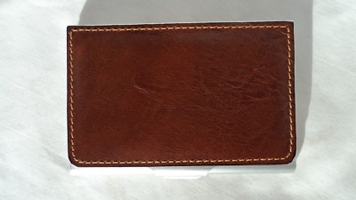 Tony Perotti 20305 Cognac Leather Metal Card Case