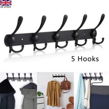 5Hooks Stainless Steel Back Door Hangers for Clothes Coat Trousers Hat Tower Hot