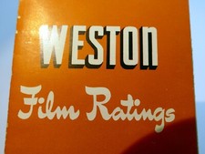 Weston Film ratings for Light meter Manual Instruction Guide 1965