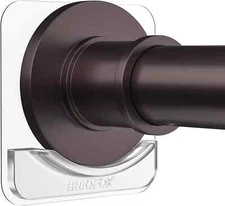 BRIOFOX Extra-Large Adhesive Shower Curtain Rod Holder | No Drilling | Invisible