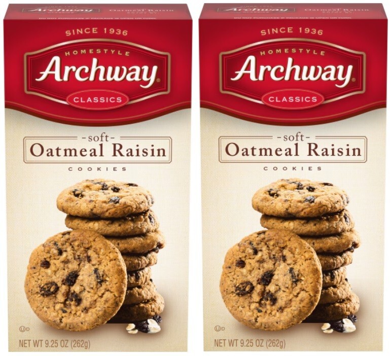 Archway Oatmeal Raisin Soft Classic Cookies Homestyle 9 oz (2 Boxes)
