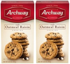 Archway Oatmeal Raisin Soft Classic Cookies Homestyle 9 oz 2 Boxes