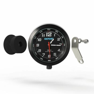 Oxford Essential Motorrad Fahrrad Uhr Analog ATV Wasserdicht Schwarz Neu