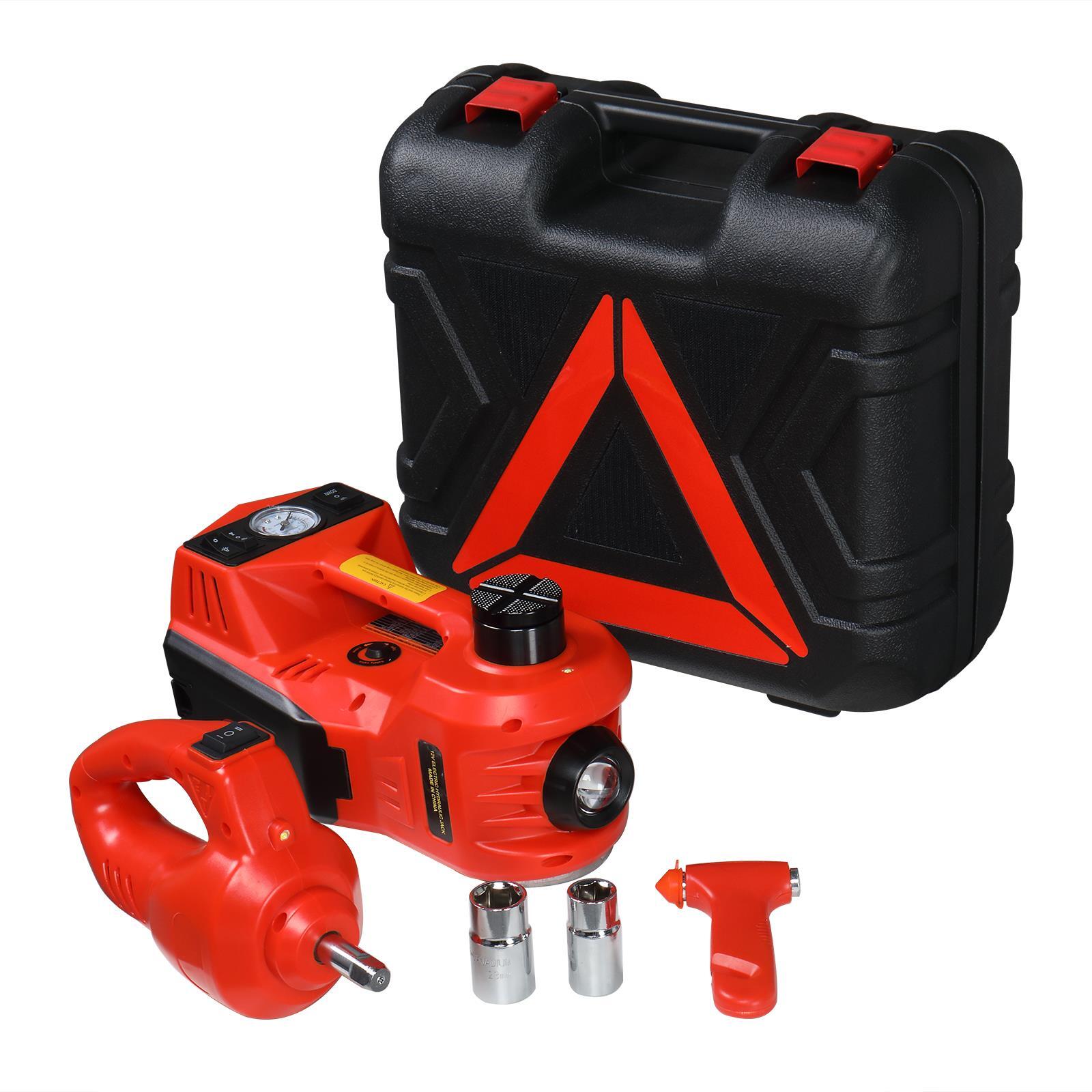 Electric Tire Tool Kit 5 Ton Hydraulic Car Jack Tire Inflator w/ Impact ...