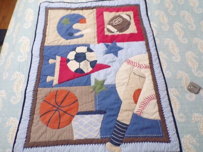 Patchwork Sport Circo Patchwork Quilt Blanket Colorful Sports baseball basketball ...