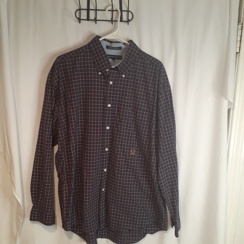 Tommy Hilfiger Casual Purple Red White Striped Long Sleeve Button Down Size XL - Picture 4 of 9