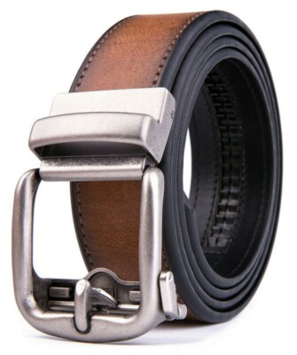 Ratchet Belt for Men Leather Dress Belts with Automatic Buckle,1.5inch width 