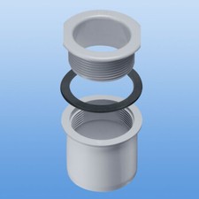 PVC-Schraubstutzen DN50 Ablaufstutzen Dachrinne  Weiß / Grau / Braun / Anthrazit