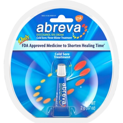 Abreva Cold Sore/Fever Blister Treatment Docosanol 10% Cream (BRAND NEW SEALED)