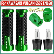 CNC Handle Grips Handle Bar End Cap Tire Valve For KAWASAKI VULCAN 650S EN650