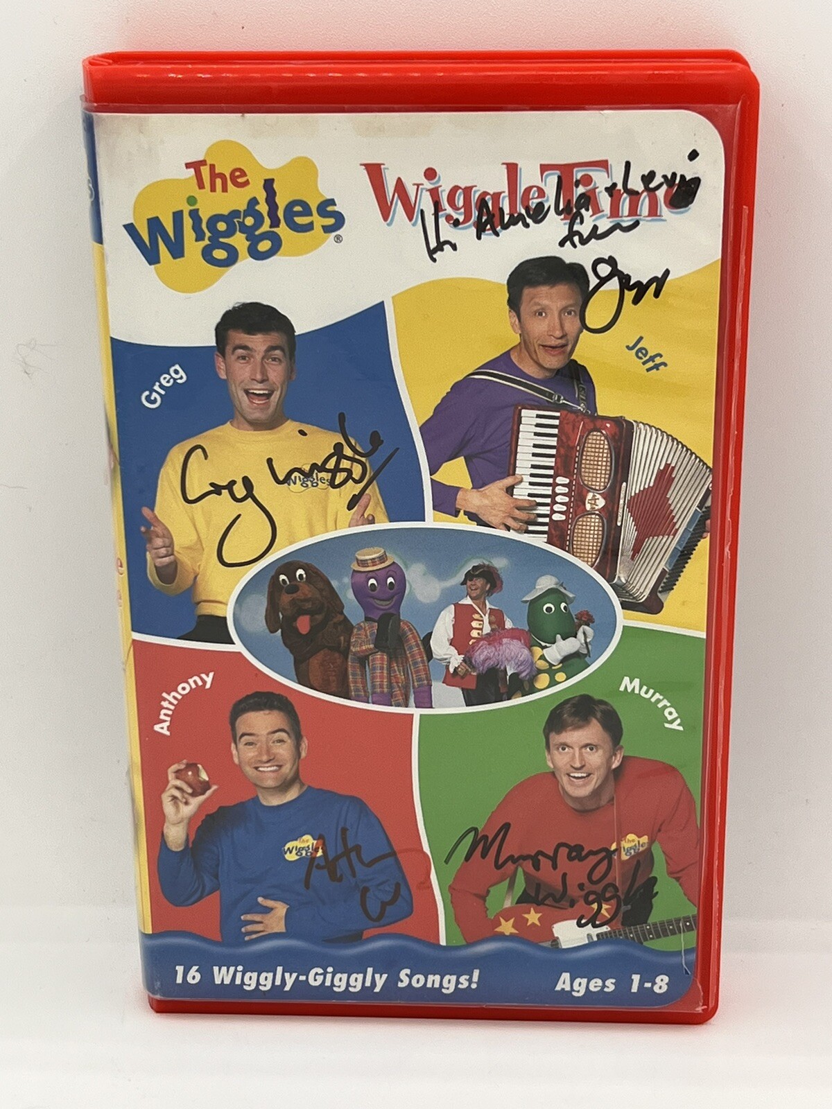 Autographed By All 4 Wiggles, The Wiggle Time (VHS, 1999) 45986025012