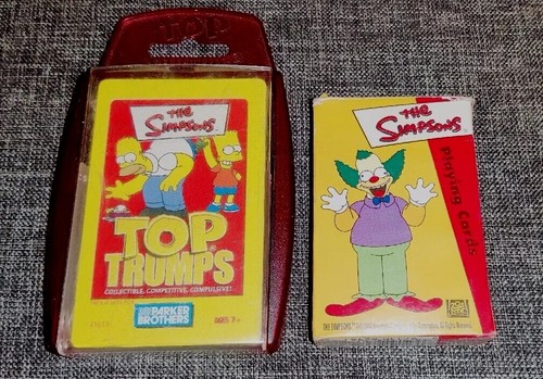 New 2003 The Simpsons Top Trumps Card Game + Rinco Simpsons Playing Cards EUC