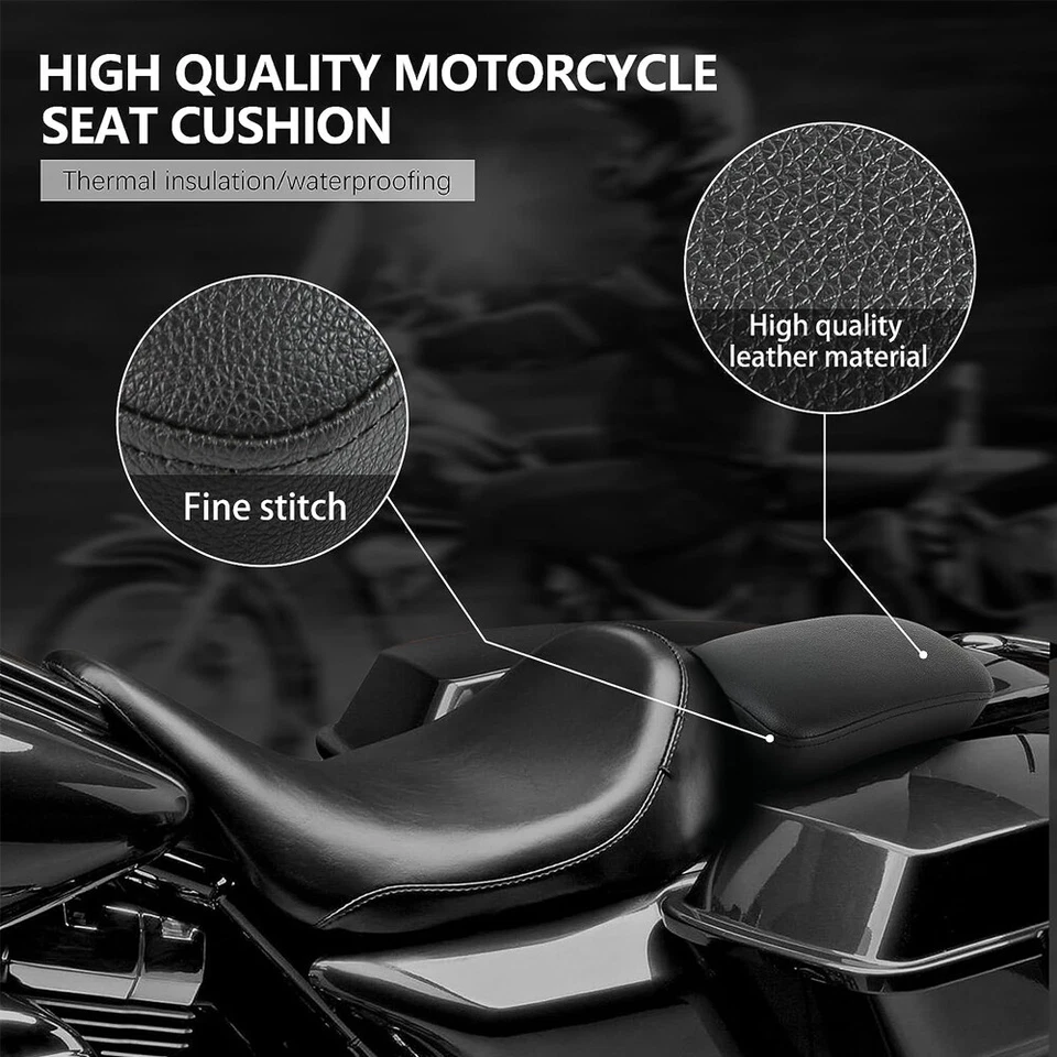 Rear Pillion Passenger Pad Seat 6 Suction Cups For Harley Bobber Chopper Custom - Image 3 of 4